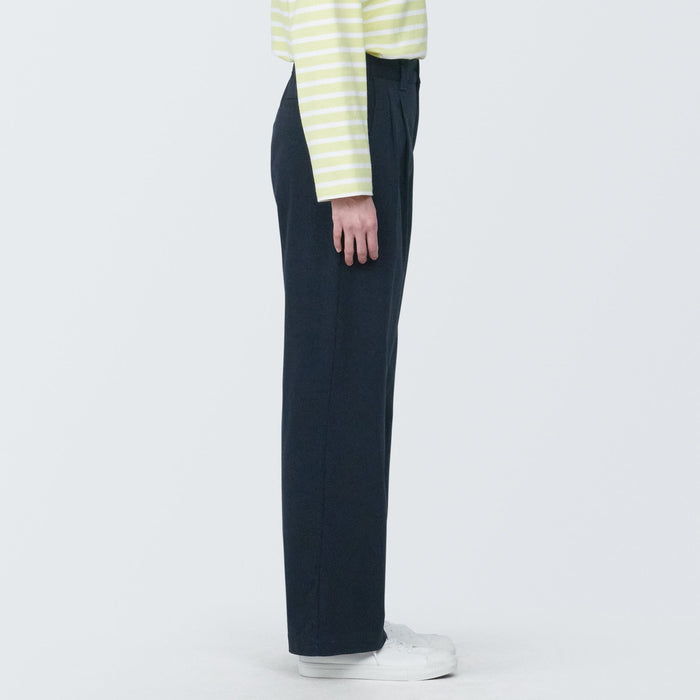Calças Muji 4-Way Stretch Chino Darted Wide Feminino Azul Marinho | GB2N3G17V