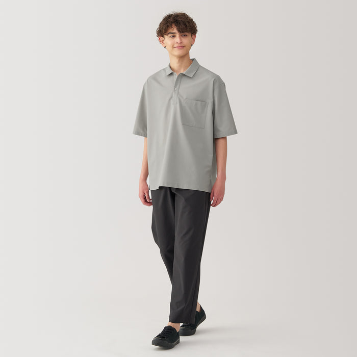 Camisa Polo Muji Breathable Wide Half Sleeve Woven Masculino Cinzentas | GS4J7S16N