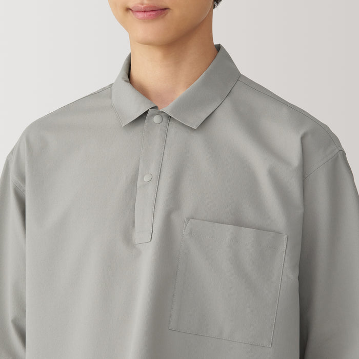 Camisa Polo Muji Breathable Wide Half Sleeve Woven Masculino Cinzentas | GS4J7S16N