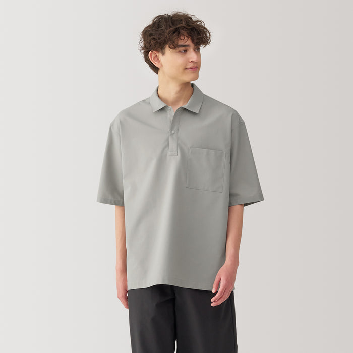 Camisa Polo Muji Breathable Wide Half Sleeve Woven Masculino Cinzentas | GS4J7S16N