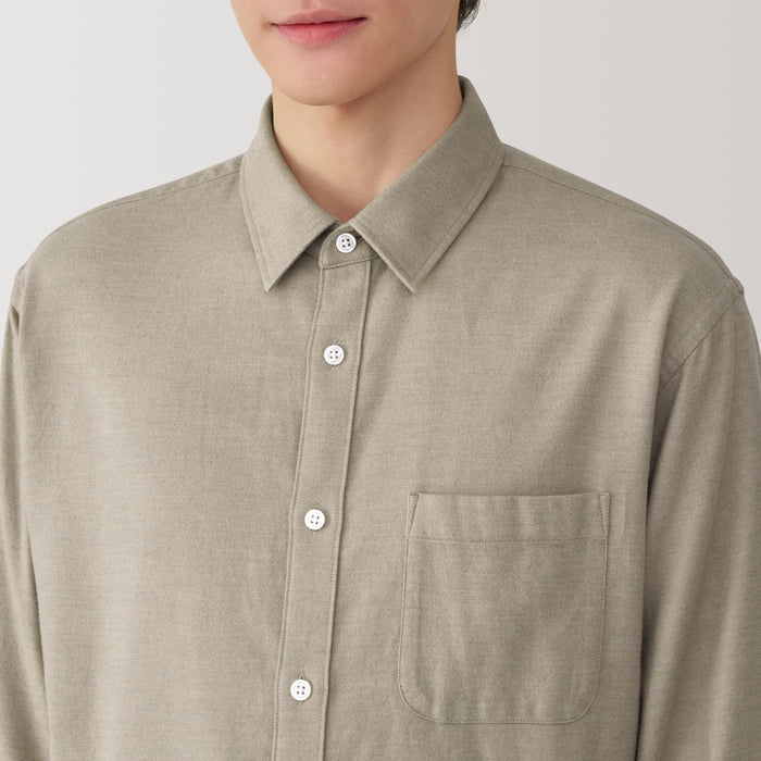 Camisas Muji Flannel Long Sleeve Masculino Bege | PM3Z8T34O