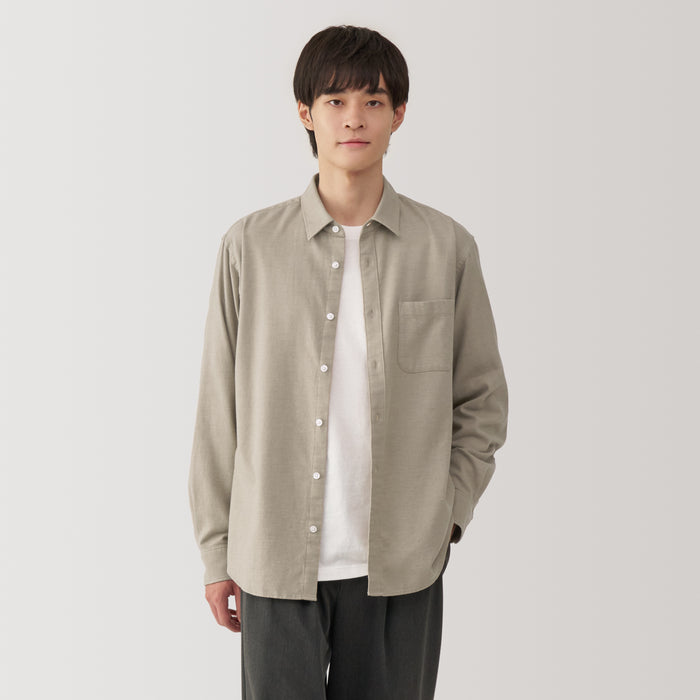 Camisas Muji Flannel Long Sleeve Masculino Bege | PM3Z8T34O