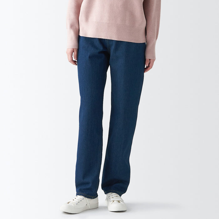 Jeans Muji Denim Regular Feminino Azul Marinho | BI3S3Y19Z