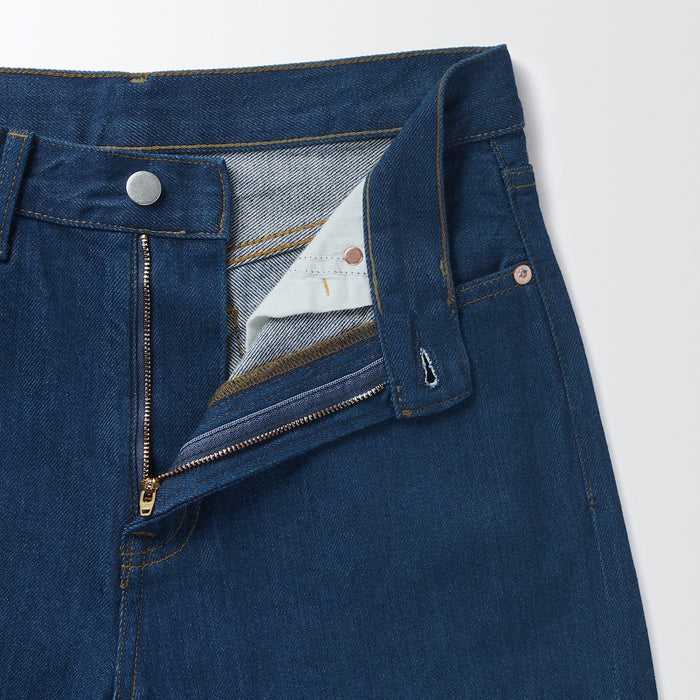 Jeans Muji Denim Regular Feminino Azul Marinho | BI3S3Y19Z