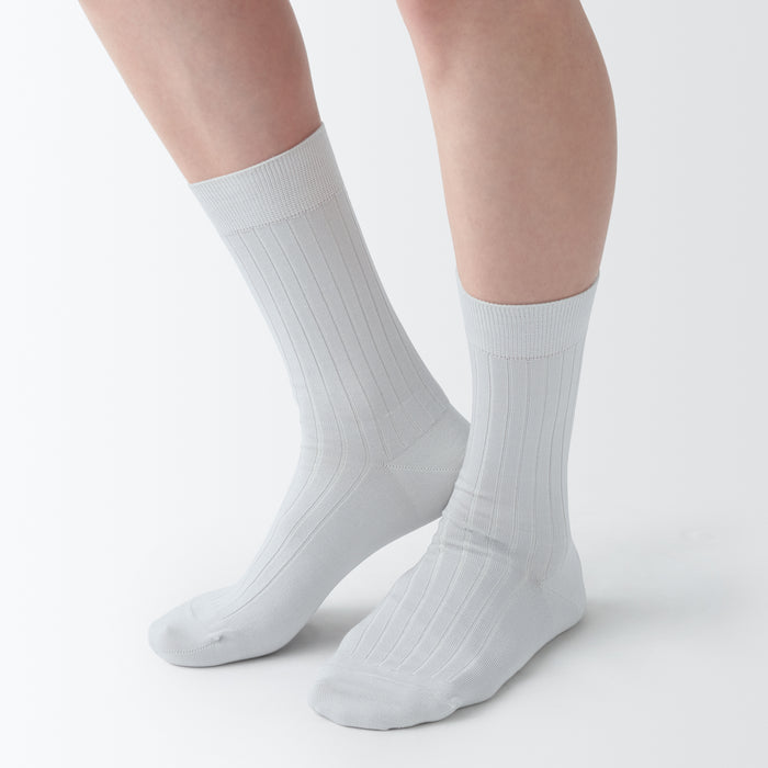 Meias Muji Lustrous Cotton Yarn Ribbed Masculino Amarelas | EM5T0Q33S