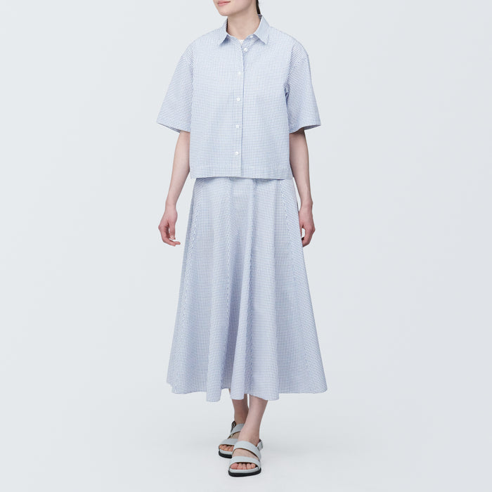Saias Muji Cool Touch Broadcloth Patterned Flared Feminino Azuis | KK7L2M71R