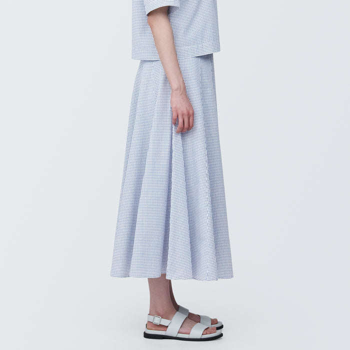 Saias Muji Cool Touch Broadcloth Patterned Flared Feminino Azuis | KK7L2M71R