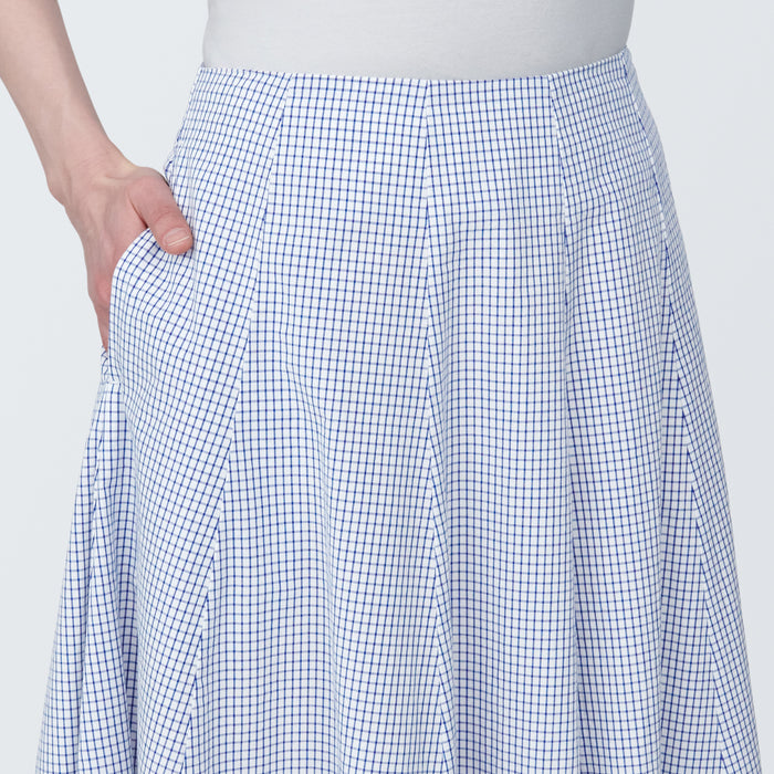Saias Muji Cool Touch Broadcloth Patterned Flared Feminino Azuis | KK7L2M71R