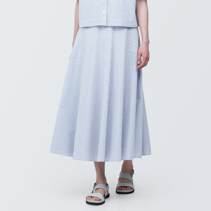 Saias Muji Cool Touch Broadcloth Patterned Flared Feminino Azuis | KK7L2M71R