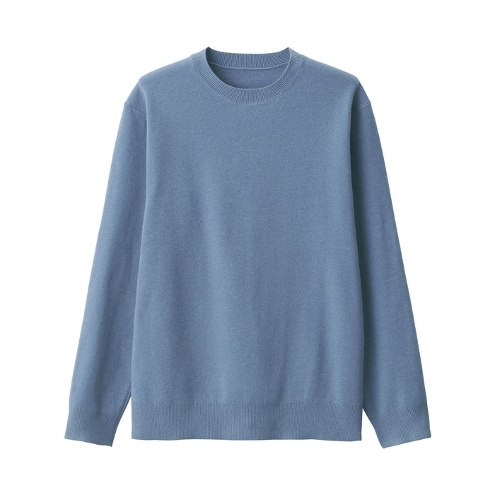 Suéteres Muji Washed Milano Ribbed Crew Neck Masculino Azuis | QW5Q2G73D