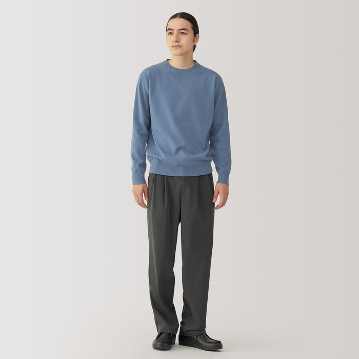 Suéteres Muji Washed Milano Ribbed Crew Neck Masculino Azuis | QW5Q2G73D