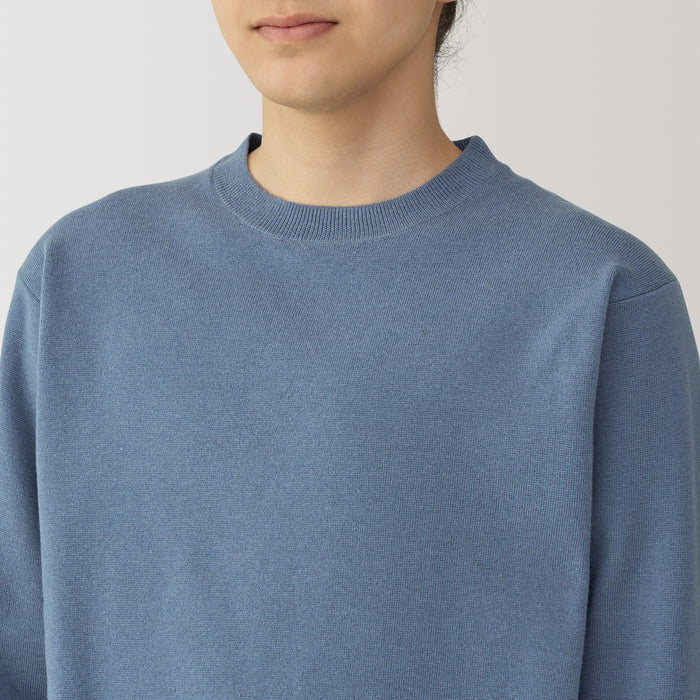 Suéteres Muji Washed Milano Ribbed Crew Neck Masculino Azuis | QW5Q2G73D