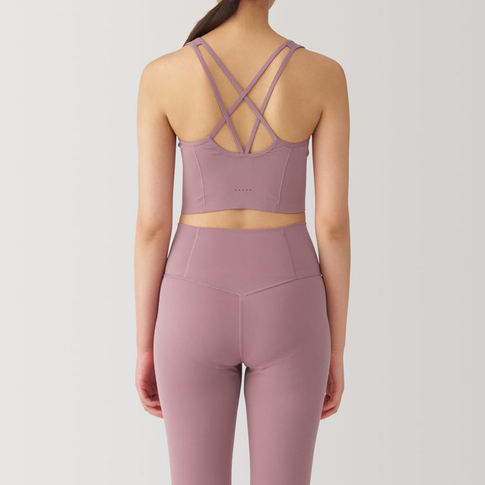 Sutiã Esportivo Muji Quick Dry Half Top Feminino Rosa | XQ7I1O00F