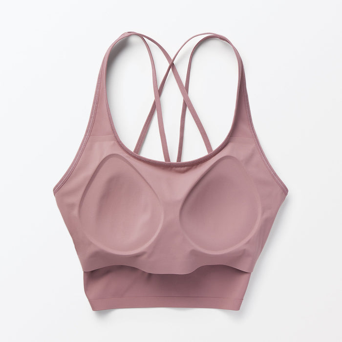 Sutiã Esportivo Muji Quick Dry Half Top Feminino Rosa | XQ7I1O00F